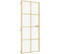 Porte intérieure mince doré 93x201,5 cm verre trempé aluminium