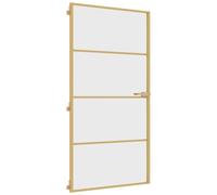 Porte Intérieure Mince, Porte Intérieure Moderne, Porte Vitrée, Porte de Chambre, Porte de Salle de Bain Maison, Doré 155135