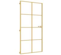 Porte intérieure mince doré verre trempé aluminium