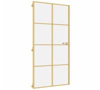 Porte intérieure mince doré verre trempé aluminium