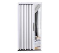 Porte intérieure pliante accordéon 203 cm de haut en aluminium avec serrure et clé Cadre blanc 81 x 203 cm Idéal pour la cuisine et la salle de bain