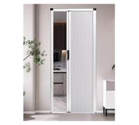 Porte intérieure pliante avec poignée pour la maison et le placard, sans perçage, porte coulissante accordéon avec cadre en aluminium pour grange et garde-manger, séparateur de pièce occultant