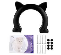 Porte Intérieure pour Chat, Chat Passe à Travers la Porte pour Animaux de Compagnie, Litière Cachée, Loquet de Porte Sécurisé pour Animaux de Compagnie, Installation Facile, Installation(Noir)