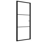 vidaXL Porte intérieure Verre ESG et aluminium 83x201,5 cm Noir