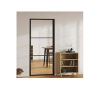 vidaXL Porte intérieure Verre ESG et aluminium 93 x 201,5 cm Noir