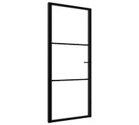 vidaXL Porte intérieure Verre ESG et aluminium 93x201,5 cm Noir 151200