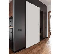 Porte Italiane, Porte Blanche Coulissante Extérieure Mur Fraisé avec Rail Invisible MAGICAL 1200, Sens d'Ouverture Réversible, Prête à l'Installation, 90x220 cm, avec Poignée Argent Semi-Brillant