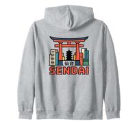 Porte Japonaise Torii de Voyage de Sendai City Sweat à Capuche