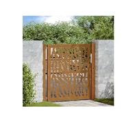 vidaXL Porte jardin acier résistant aux intempéries conception tracés