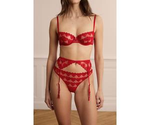 Porte-jarretelles en broderie cœurs - Desir - S - Red - Femme - Etam
