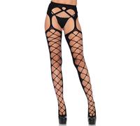 Leg Avenue - Sexy collant résille devant opaque derrière
