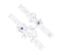 Porte-jarretelles orné de cristaux pour mariée à la recherche d'une fonctionnalité tendance en dentelle blanche accessoire de mariée, blanc, taille unique