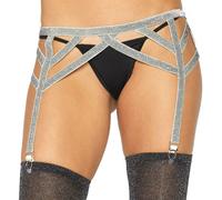 Porte-jarretelles taille unique leg leg avenue argent lurex, Rayon FEMME, Taille Taille unique 2, Poids 0.080 Kg, Couleur Argent