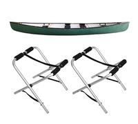 Porte Kayak Lot de 2 Supports de Kayak Pliables, Support de Rangement en Aluminium pour Kayak, Capacité de 80 Kg, Support de Garage Intérieur/Extérieur Autoportant pour Kayak, Canoë et Paddle