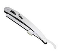 Porte-lames Argenté à Barbe en Acier Inoxydable, pour Hommes | Support Compact, Usage Barbier et Remplacement Manuel, Format Métal Solide, Gain de Place Atelier