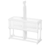 Porte-lames de Microscope en Plastique Blanc 24 Emplacements | Support Réutilisable Gain de Place, Organisation Pratique, Adapté aux Laboratoires D’enseignement et Techniciens