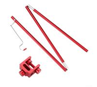 Porte-Lampe Extérieur Alliage 6061 Design Repliable | Crochet rotatif 270°, angle ajustable, fixation pour versatile, tente, auvent, table de pique-nique(Red Single)