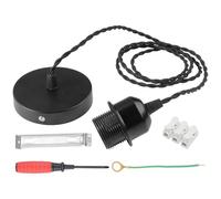 Porte Lampe Suspension E27 avec Anneau à Vis et Tournevis Suspension Luminaire 150cm Câble Double Ligne Lampe Suspendue Plafonnier Douille E27 Chambre pour éclairage au Plafond Salon - Noir