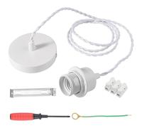 Porte Lampe Suspension E27 avec Anneau à Vis et Tournevis Suspension Luminaire 150cm Câble Double Ligne Lampe Suspendue Plafonnier Douille E27 Chambre pour éclairage au Plafond Salon - Blanc