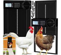 Porte LCD automatique électronique pour poule avec une minuterie 33x26cm noir