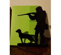 Porte Lettres En Acier Décoré D'une Silhouette De Chasseur Et Son Chien ¿
