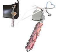 Porte-lèvre à lèvres Chic avec Miroir, Porte-Rouge à lèvres de 2 en 1 en Acier Inoxydable, Petit Sac à lèvres Bling Crystal Sac de Rangement pour Sac à Main, lèvres à lèvres de Porte (Heart)