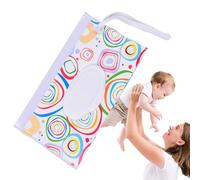 Porte-lingettes pour bébé - Étui à lingettes de voyage étanche, conteneur de lingettes réutilisables rechargeables, porte-lingettes pour salle de bain, portable, design de style bohème pour