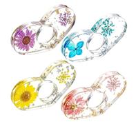 Porte-livre de pouce - Marqueur de livre transparent de forme | Marque-page floral | Anneau de pouce | Ouvre-livre transparent fait à la main pour l'école, la maison