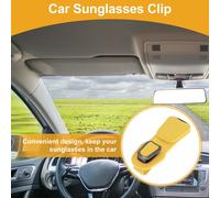 Porte-Lunettes De Soleil Magnétique Universel Pour Voiture En Cuir Pu/Métal Jaune 13.5X5Cm 1 Pièce