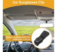 Porte-Lunettes De Soleil Magnétique Universel Pour Voiture En Cuir Pu/Métal Noir 13.5X5Cm 1 Pièce