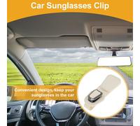 Porte-Lunettes De Soleil Magnétique Universel Pour Voiture En Cuir synthétique/Métal Blanc Crème 13.5X5Cm 1 Pc