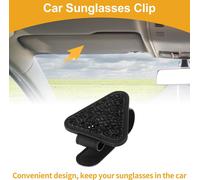 Porte-Lunettes De Soleil Magnétique Universel Pour Voiture En Similicuir Noir/Noir Flash 8x6cm 1 Pièce