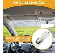 Porte-Lunettes De Soleil Pour Voiture Avec Clip Magnétique Universel Pour Pare-Soleil En Cuir synthétique/Métal Blanc 13.5X5Cm 1 Pc