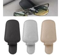 Porte-Lunettes De Voiture Multifonctionnel 3 Pièces, Clip De Rangement pour Pare-Soleil De Voiture, Porte-Lunettes en Cuir Magnétique, Porte-Carte De Voiture, Accessoires De Voiture