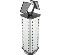 porte-lunettes pivotant à 360° pour lunettes de soleil, peut contenir 44 paires, design en aluminium durable, argenté