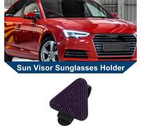 Porte-Lunettes Soleil Pare-Soleil Voiture / Clip Lunettes Pare-Soleil Triangle MagnéTique Pour SUV Camion / Organisateur Panneau Pare-Soleil CuirPolyuréthane/ 1 Pc Diamant Faux Violet