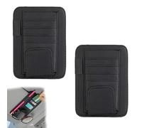 Porte Lunettes Voiture 2 pièces Noir Organiseur Pare-Soleil avec Clip Lunettes, rangements Cartes et Stylo Taille compacte 15,3 × 12,1 cm pour Un accès Rapide en Conduite