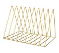 Porte Magazine Metal, 9 Fentes Porte Revue Or, Bibliothèque Triangle, Étagère Rangement à Livres, Porte-Journaux 26cm