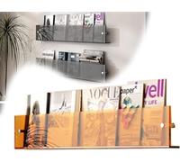 Porte-Magazines, Porte-brochures en Acrylique, Porte-brochures, Présentoir De Brochures, Porte-brochures Transparent, Porte-revues Suspendus, Support D’Information, Sup, Orange, 70cm