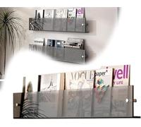 Porte-Magazines, Porte-brochures en Acrylique, Porte-brochures, Présentoir De Brochures, Porte-brochures Transparent, Porte-revues Suspendus, Support D’Information, Sup, Grey, 100cm