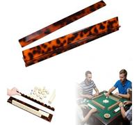 Porte-mahjong en acrylique avec poussoirs - Organiseur portable de 4 pièces | Supports de jeu de carreaux compacts avec base texturée | Pour les joueurs, les amateurs lors de réunions de famille