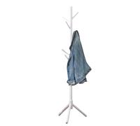 Porte-Manteau - 172 X 38 Cm Bois Massif 3 Pieds 8 Crochets | Portant À Vêtements Sur Pied Pour Chambre À Coucher, Salon Et Bureau - Cintre Pour Manteau Et Sac Automne/hiver, Couleur Bois Originale, No