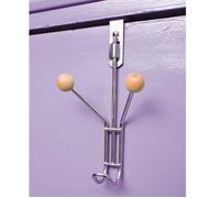 Porte manteau à suspendre - MSV - Patere 2 Tetes Bois - Violet