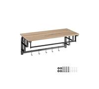 Porte-manteau à suspendre style industriel Bois clair industriel, Chêne Sonoma