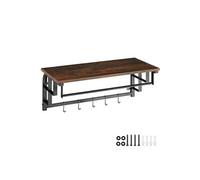 TecTake Porte-manteau à suspendre Westwood - Bois foncé industriel, rustique Bois foncé industriel, rustique
