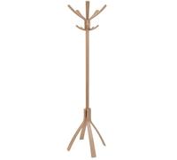 Porte manteau - ALBA - Bistro revisité - Bois clair - 5 double patères - H 176 cm