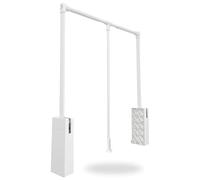 Porte-manteau amovible réglable pour armoire et garde-robe, mécanisme de barre de cintre avec ouverture et fermeture assistée (blanc, moyen)