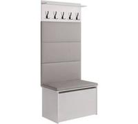 Ensemble de meubles d'entrée - ANDY - Cintre, Banc de Rangement à Chaussures - avec Coussin Confortable - GRIS