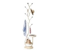 Porte-manteau autonome avec base en marbre, cintre peu encombrant pour vêtements, chapeaux et sacs, élégant nizer d'entrée pour chambre à coucher et bureau (noir)