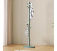 Porte-manteau autonome en bois avec étagère, 8 crochets, base ronde, parfait pour les vestes, chapeaux, ombres - Design élégant vert b pour la maison et l'entrée